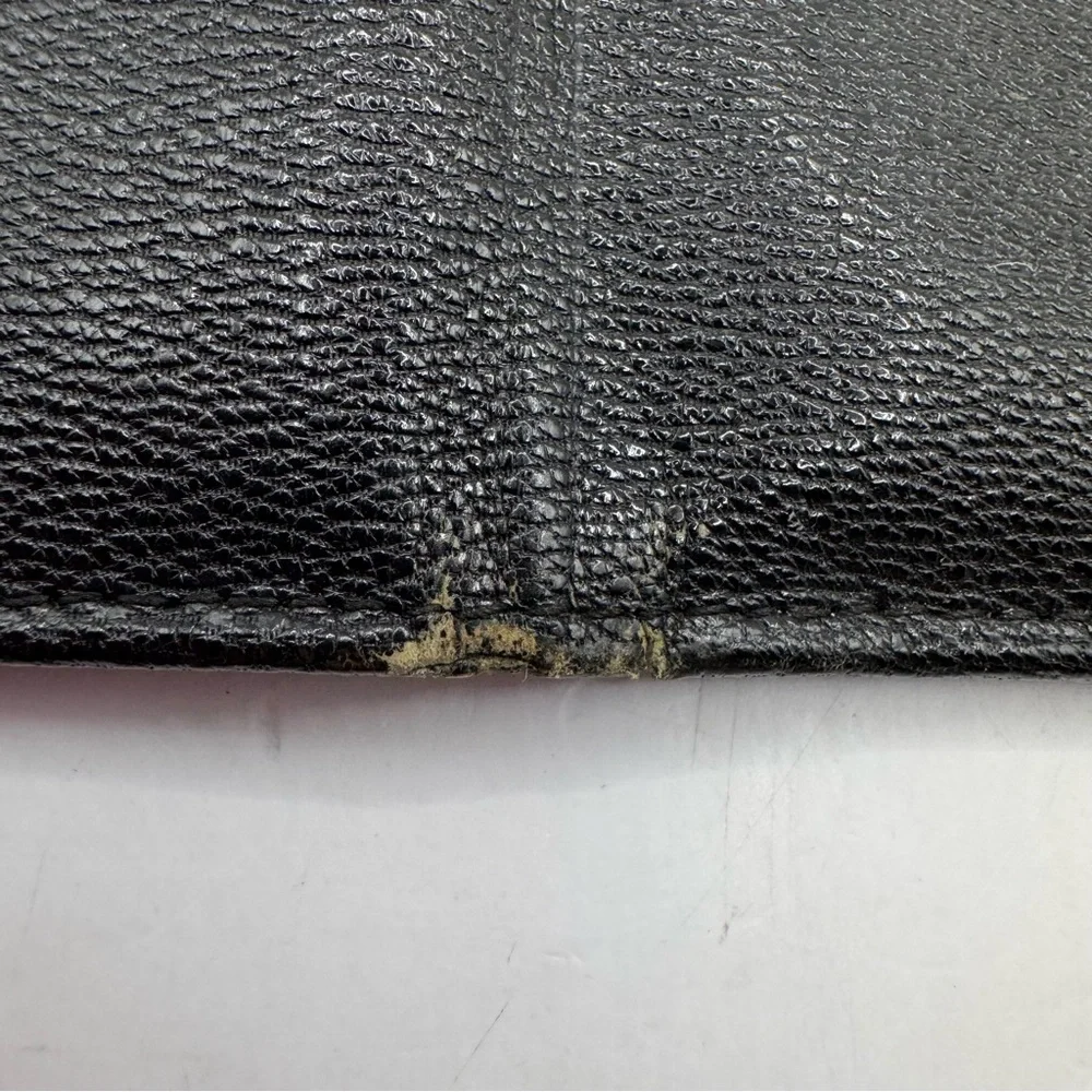 Rolfs vintage English Morocco black leather slim travel wallet